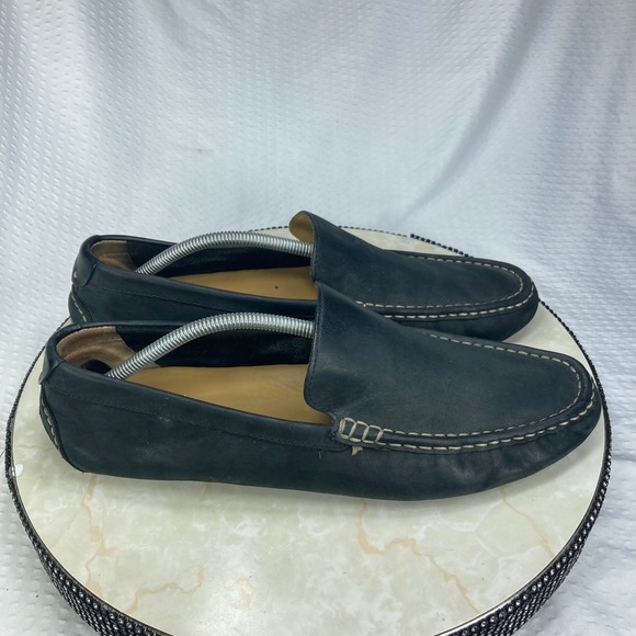 Cole Haan Other - Cole Haan Gunnison Leather Driver Loafers Mens Sz 12 Black Slip On Preppy Shoes